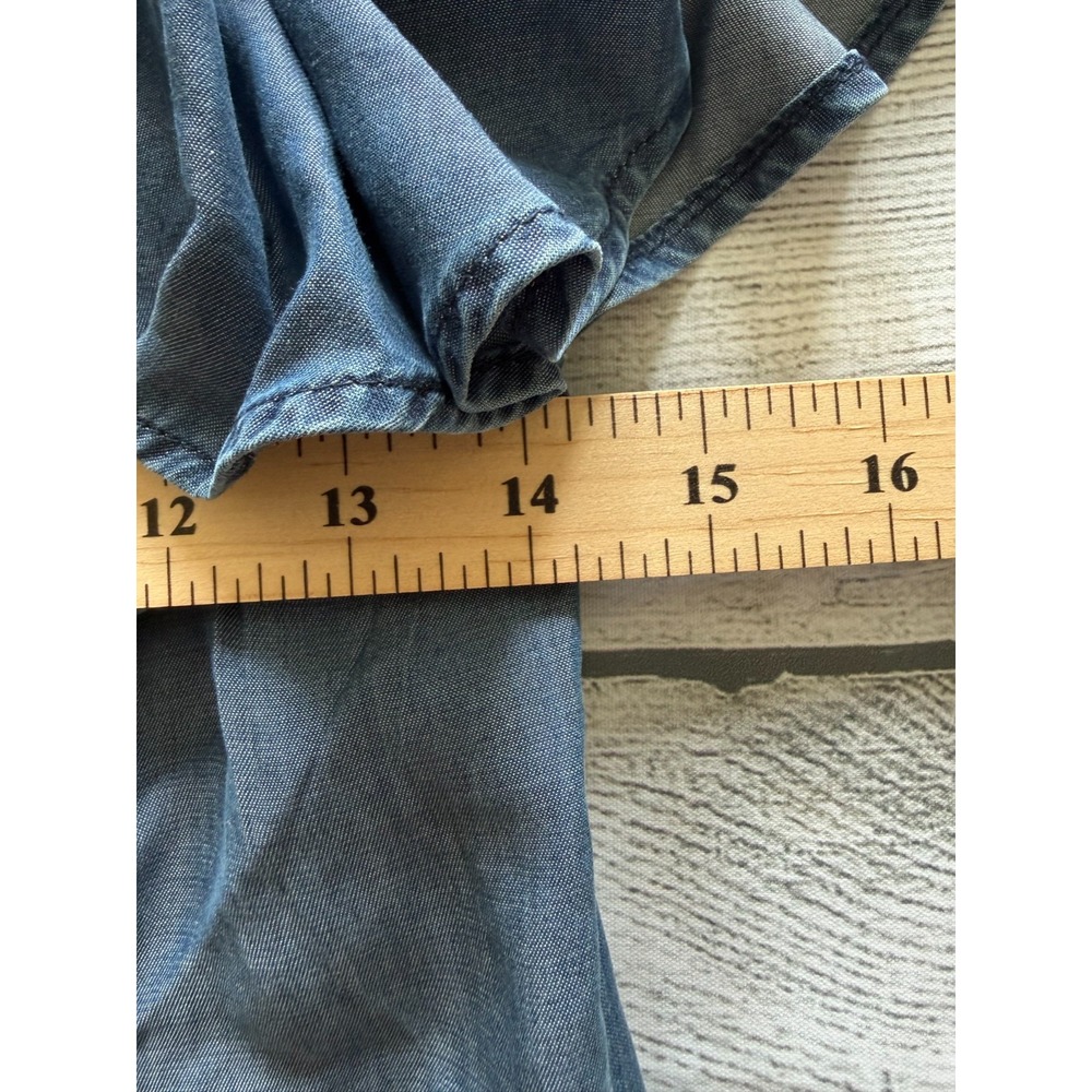 NWT Tommy Bahama Chambray Off-Shoulder Ruffle Dress Womens XS Blue Summer - Picture 6 of 8